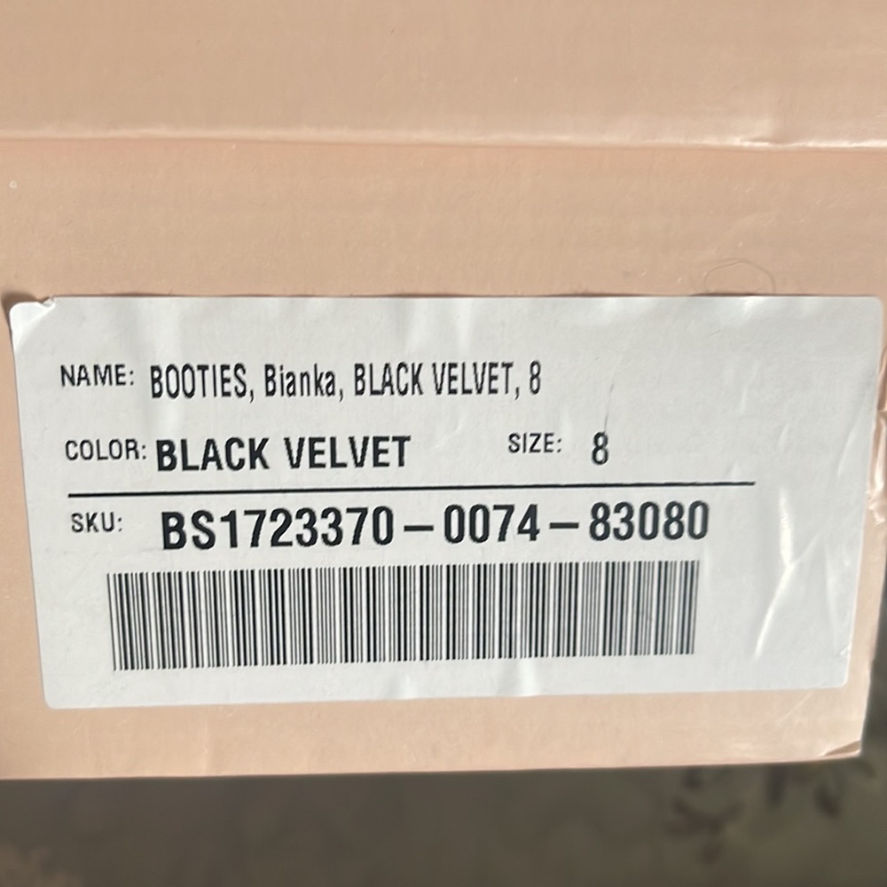 Open Toe Black Velvet Booties - Picture 5 of 7